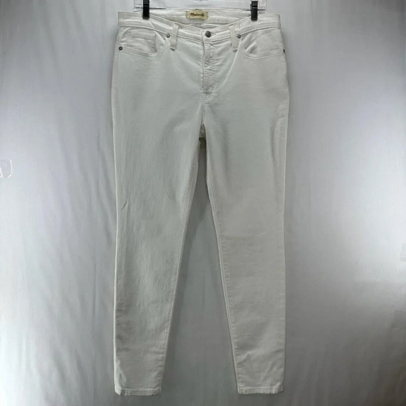 Madewell Denim - Madewell Jeans Womens 32 9" High Rise Skinny Light Washed Stretch Denim White